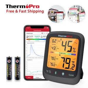 [Upgrade Special]ThermoPro Digital Hygrometer Indoor Thermometer with Sensor,Portable Magnetic Bluetooth Humidity Monitor with App,Data Storage for Home,Greenhouse,Fridge,Reptile habitat,Humidor