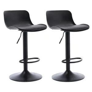 LSSPAIDA Set Of 2 Counter Height Bar Stools, Ergonomically Designed PU High Bar Stools, Adjustable Height Rotating Bar Chairs, Suitable For Bar And Kitchen