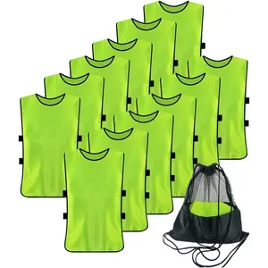 12 Pack Soccer Scrimmage Vest Practice Jersey for Adult Youth