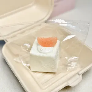 【Buy 3 get 1 free】Orange Toast (Miniature) taba squishy Food-Grade Silicone Slow-Rising Rebound Squishy Fidget Toys for Stress Relief - Soft Squeeze Toys with Thick Creamy Slime Texture, Handmade Non-Toxic Sensory Toys Rubber