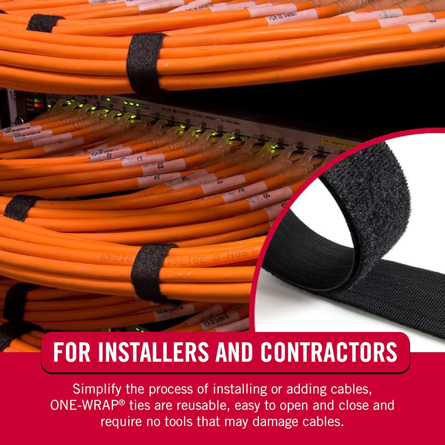 2 Pack Reusable Hook and Loop Cable Ties, Cut-to-Length Self-Gripping Cable Management Straps for Home Office