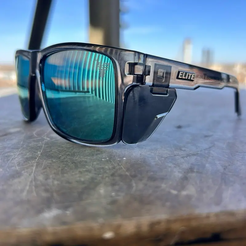 Delta Blue – ANSI Z87.1 Polarized Safety Glasses (Smoke Frame +