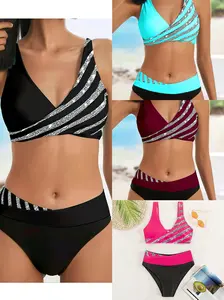 Women's Beachwear Swimsuit Rainbow Light Sexy Swimsuit Two-piece Bikini Set