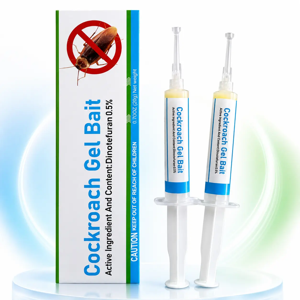 2-Pack Cockroach Gel Bait Syringes,ndoor Outdoor Pest Control for German & American Roaches,Bug Killer Cockroaches, Insect Control Cockroaches