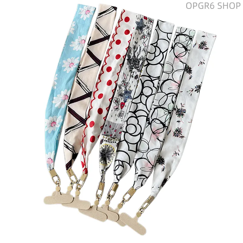 Luxury Silk Fabric Phone Strap - Retro Crossbody Accessory, Durable Wear-Resistant Neck Lanyard, Elegant Chanel-Style Hanging Rope for Phones/Cameras