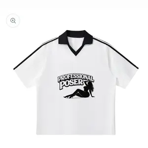 PROFESSIONAL POSER Contrast Collar Striped Soccer Jersey