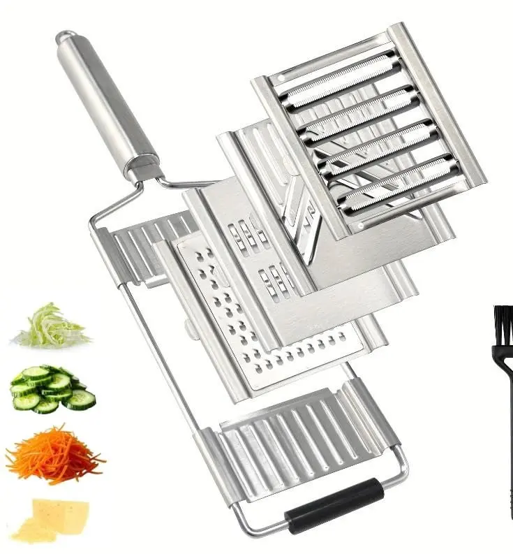 Hand Press Food Dicer, Rotating Blade Vegetable Cutter Tool, Kitchen Prep Chopping Device, Quick Onion Potato Veggie Slicer Grinder For Home Dinner Salad Cooking Set
