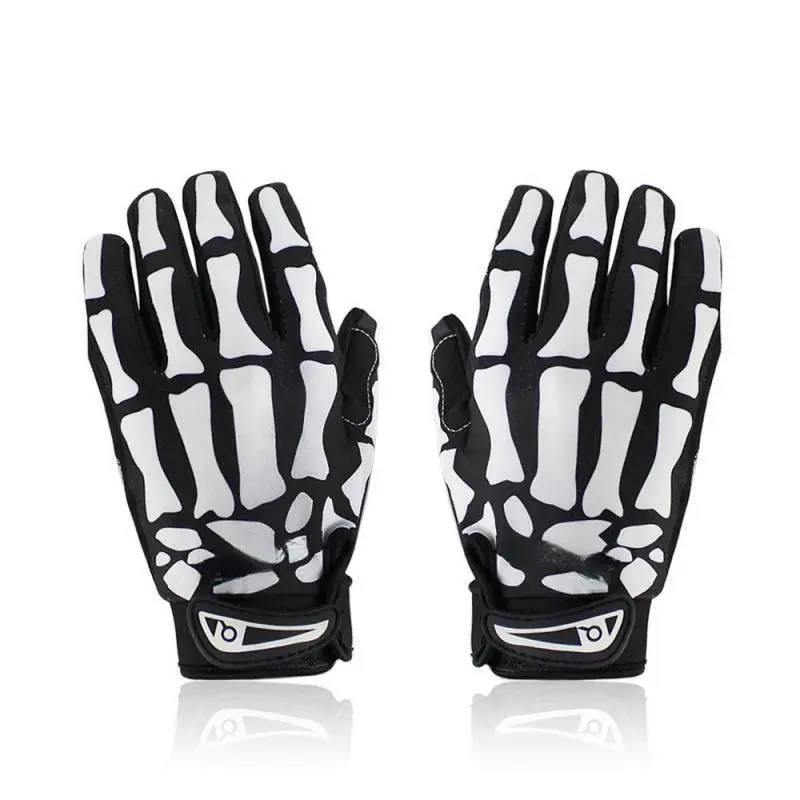 Cool Skeleton Full Finger Touch Screen Sports Gloves - Anti-Skid, Shock-Proof, Wrist-Wrapping, Performance, Racing Gloves for Cycling, Motorcycle Riding, Anti-Skid Sports Gloves, Racing Sports Gloves