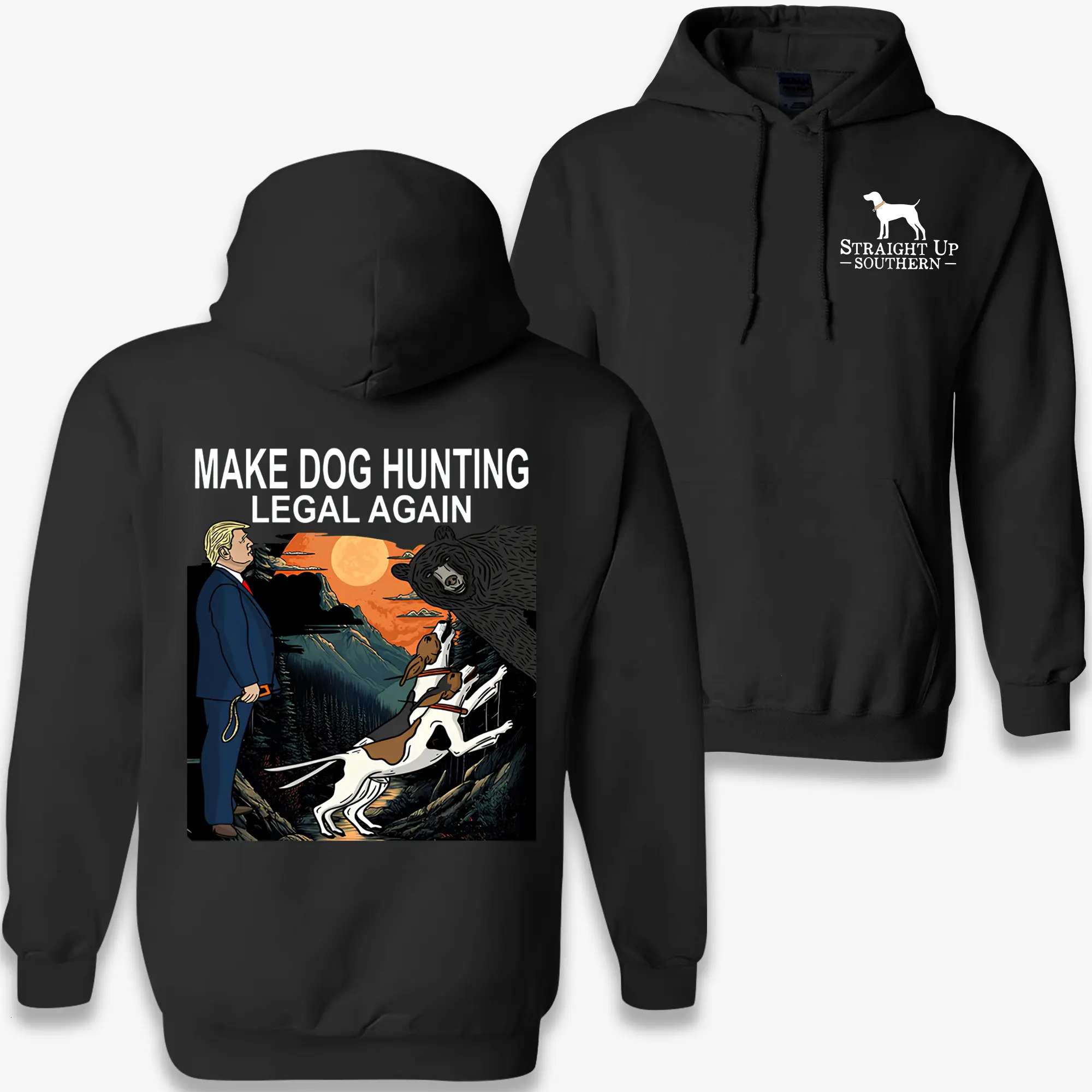Make Dog Hunting Legal Again Hunting Hoodie Vintage Hound Dog Bear Hunt Graphic Pullover Sweatshirt – For Hunters & Outdoor Lifestyle Fans | Gift for Dad, Outdoorsmen