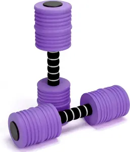 Aquatic Exercise Dumbbells (Set Of 2). Purple Water Weights for Pool Exercise