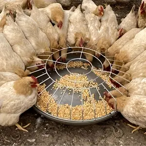 1pc Durable Stainless Steel Automatic Chicken Feeder - Round, High-Pressure, Two-in-One Wet & Dry Food Trough for Chickens, Ducks, Geese - Easy-Clean, Drop-Resistant Design, No Electricity Required, Chicken Accessories