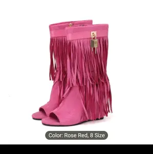 Fridged Open Toe Boots - Ideal for Summer & Spring Wear