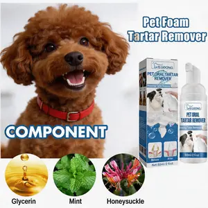 Pet dental tartar remover — removes tartar, whitens teeth, eliminates bad breath; foaming oral cleaner