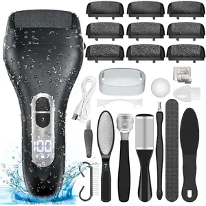 Electric Callus Remover for  - with 9 count Larger Grinding , Portable Pedicure Kit Foot File Callus Remover, Rechargeable  Foot File for Foot Care Deadskin Remover LCD Display-Black