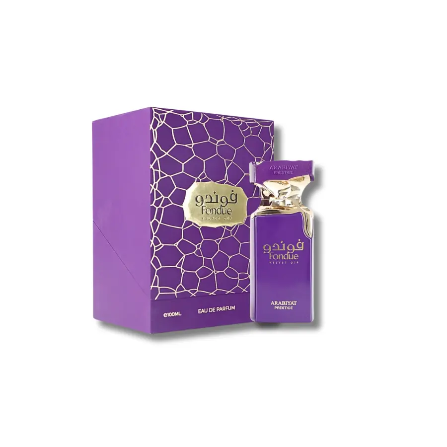 Arabiyat Prestige Fondue Velvet Dip Eau De Parfum, Elegant & Luxurious Unisex Fragrance with Concentrated Turmeric & Labdanum Scent, Amber Bottle, 3.4 fl oz