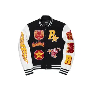 Fio Black/White Varsity Jacket