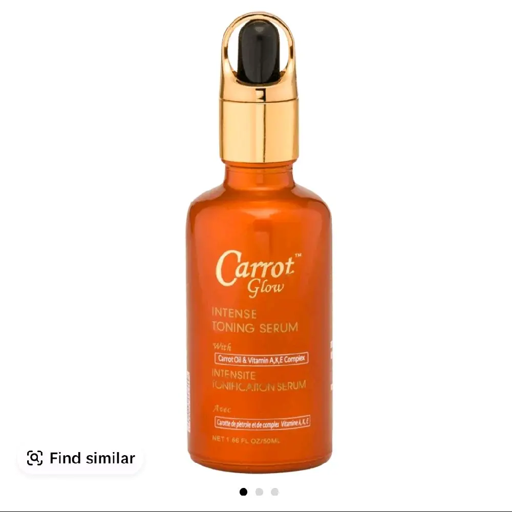Carrot Glow Intense Toning Treatment Serum Oil 1.66oz with Carrot Oil & Vitamin A E Complex for Toning Effects
