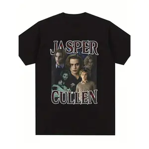 Twilight Jasper Cullen Vintage Oversized Cotton T-Shirt - Unisex Casual Tee with Movie Character Design, Soft & Breathable Fabric, Perfect for Fans and Casual Attire