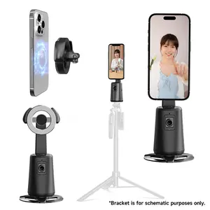Magnetic 360° Rotatable Smart Auto Face Tracking Phone Holder, Mount Smart Shooting Phone Tracking Holder for Live Vlog Streaming Video Selfie Gimbal Accessories Recording Stabilizer Cellphone