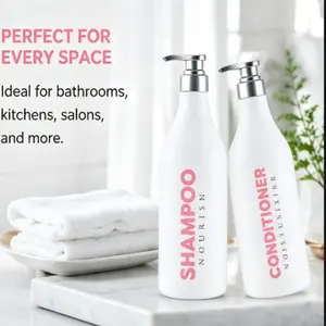2-Pack 1000ML Large Capacity Dispenser Bottles, Body with Crystal Stickers, Ideal for Shampoo and Conditioner
