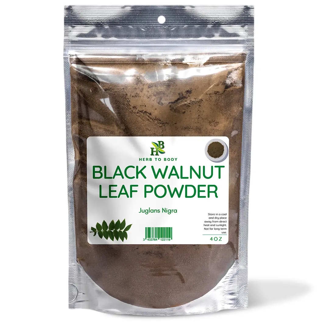 Black Walnut Leaf Powder - 4 oz, 1 lb | Finely Milled Herbal Drink Mix for Nutritional Wellness Support | Herb To Body