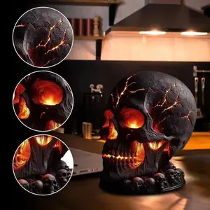 New Resin Lava Skull LED Light, Led Lamp, Unique Design, Perfect for Various Decorations and Holidays, Ideal for Home and Party Use