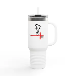 40oz Christ Over CULTure Insulated Travel Mug, Motivational Design, Christ Cult, Perfect for Coffee Lovers, Gift for Holidays, Daily Use