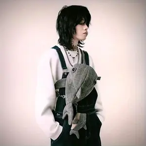 Novelty Whale Shark Crossbody Sling Bag for Men & Women, Polyester Canvas Casual Travel Pack, Trendy Bag for Camera & Photo Accessories