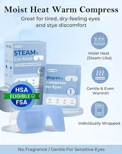 16 Pack Steam Eye Mask for Dry Eyes: Self-Heating Warm Compress for Stye Relief & Digital Eye Strain, FSA&HSA Eligible, Travel & Spa Essential, Disposable, No Microwave, Self-Care Gift, Unscented