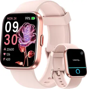 Smart Watches For Women Men, Alexa Built-In 1.8" Fitness Tracker Watch For Android IOS, Waterproof Activity Trackers With 105+ Sport Modes, Heart Rate Sleep SpO2 Monitor Blue Wearable Screen Wireless