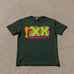 Mexico City 2026  Neon Graphic Shirt, Comfort Colors Pepper Tee,  Soccer Fan T-Shirt, Mexico Football Inspired Graphic World Tournament 2026 Shirt, Unisex Garment.jpg, Full Size Options, Everyone Can Find Their Fit, Cool Colors, Brighten Up Your Look