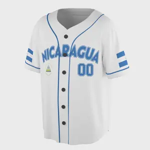 2025 Customized Nicaragua Flag Coat of Arms Baseball Jersey with Personalized Name Number  Available