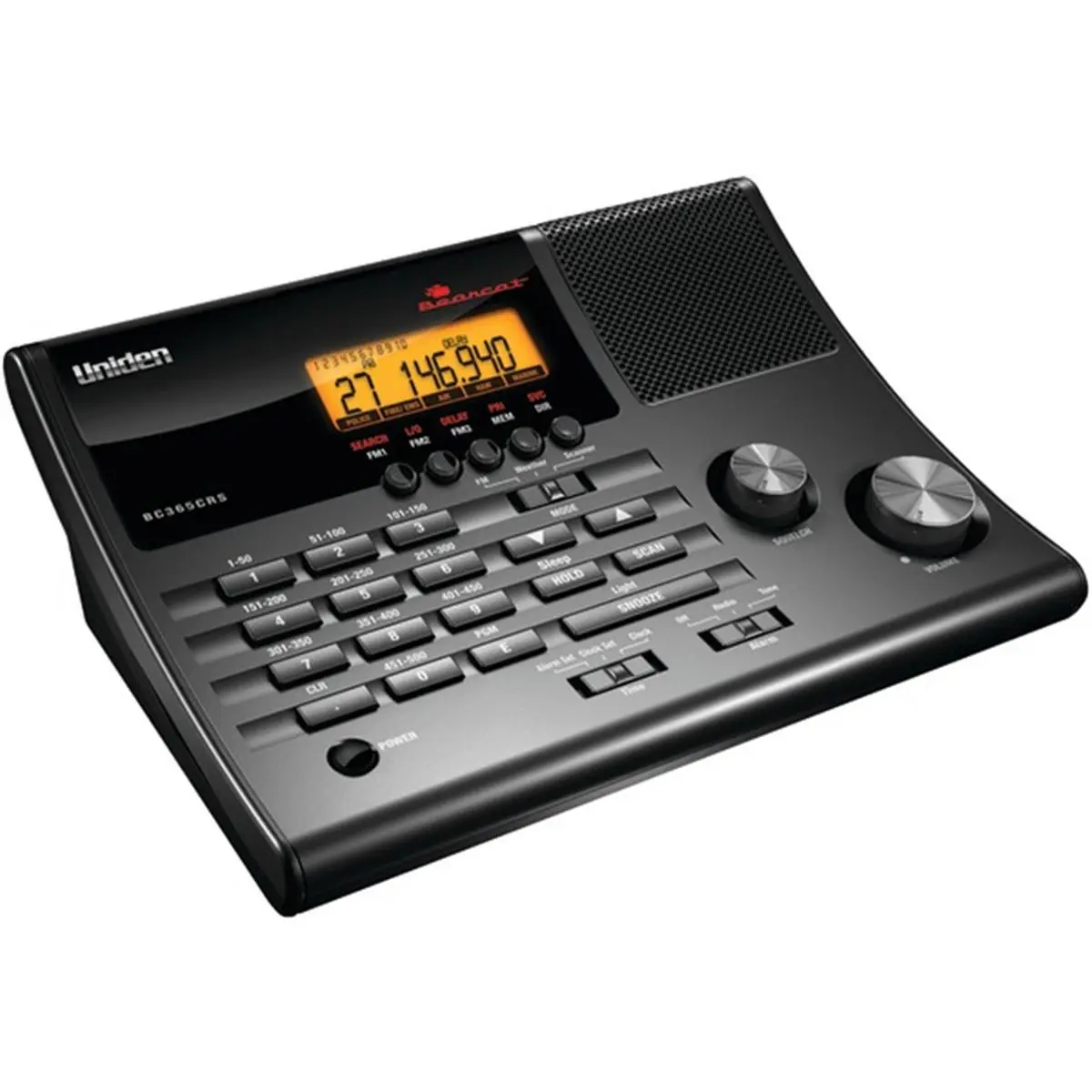 Uniden BC365CRS 500-Channel Emergency Scanner - Black Alarm Clock, Weather Alert Radio, FM Broadcast Radio, Enhanced Audio Functionality
