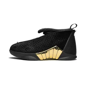 Air Jordan 15 Retro DB GS "BLACK WHITE - METALLIC GOLD"