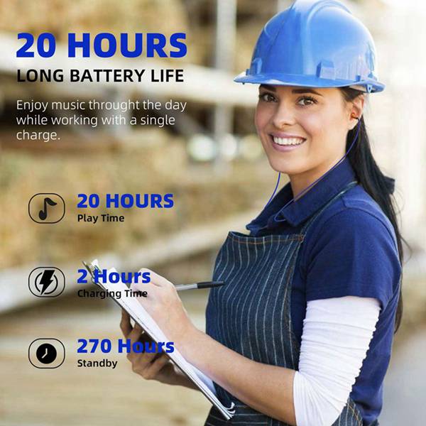 Bluetooth Earphones for Outdoor Climbing and Factory Work Neckband Wireless Earplugs with Microphone and Control Functions Clip Color Random Buckle Style Color Random