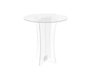 FixtureDisplays® Clear Plexiglass Lucite Acrylic Round Dining/ Tradeshow Table, 28" Diameter x 31" Height 10033-1-NEW-NF