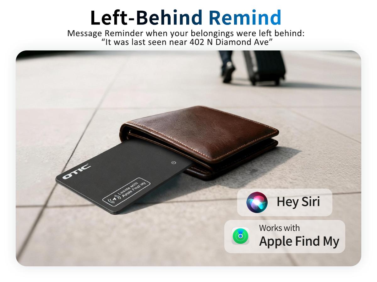 OTIC iOS & Android Bluetooth Tracker Smart Finder for Apple Find My iPhone Card Wallet GPS Tracker Wireless Charging Keys Locator for Keys Bags Passport IP67 Waterproof Dust Resistant