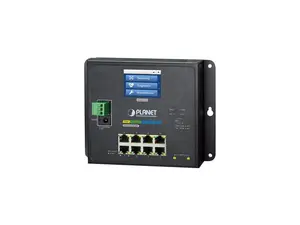 PLANET WGS-5225-8T2SV Industrial L2+ 8-Port 10/100/1000T + 2-Port 100/1000X SFP Wall-mount Managed Switch with LCD Touch Screen