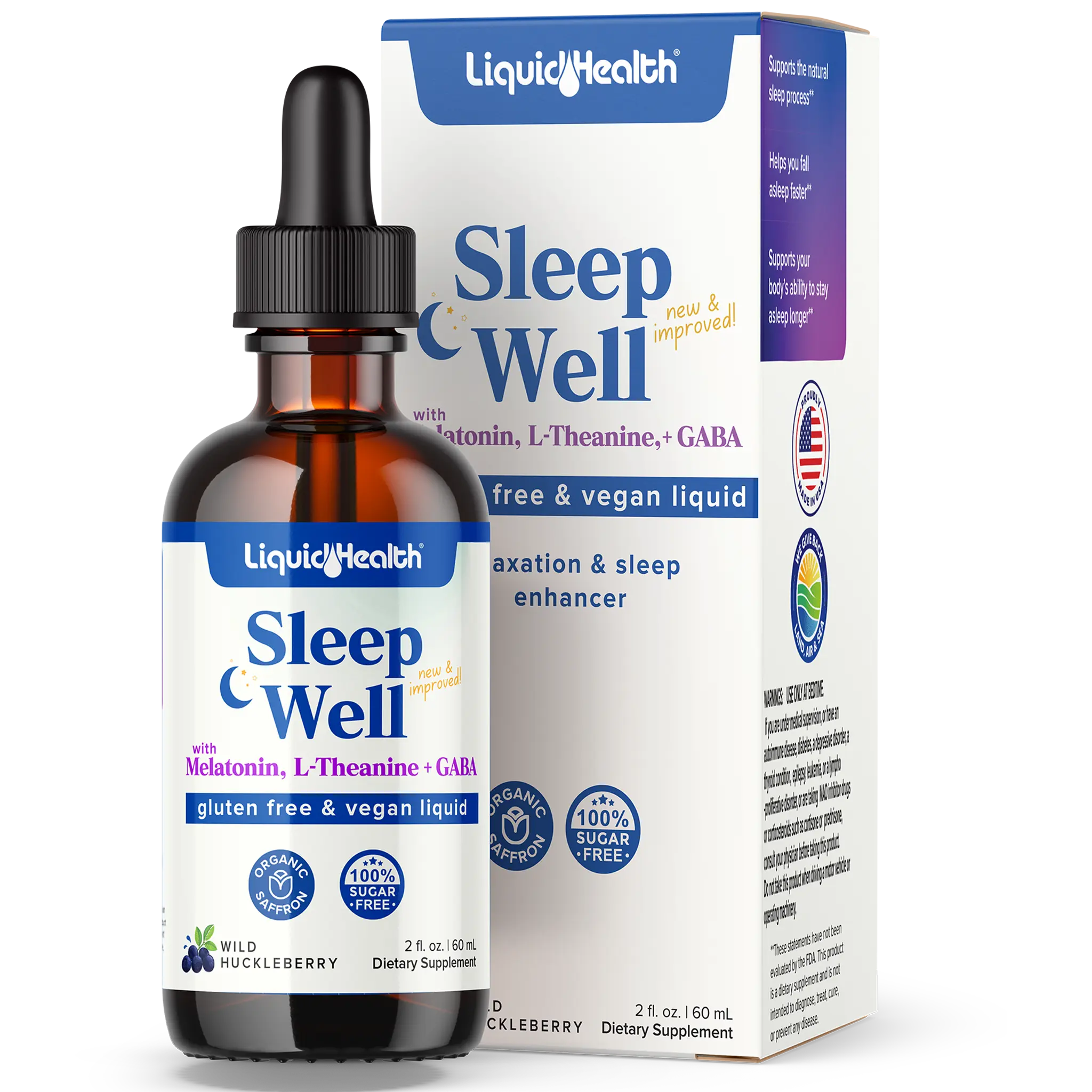 Liquid Natural Sleep Well Supplement (Brand New Formula Liquid Sleeping Aid)