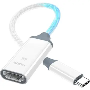 USB C to HDMI Adapter,4K@30Hz Type-C to HDMI Adapter Compatible with Thunderbolt 3/4,Video Audio Output for  16Pro,MacBook Pro/Air,Pixelbook,Surface Pro,iPad Pro/Air,XPS,Galaxy and More