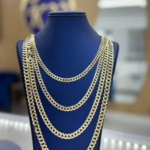 Cadenas cubanas martilladas oro 10 diferentes size disponibles