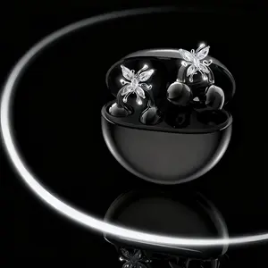 Premium Wireless Open-Ear Headphones, Clip-On Design, Elegant Butterfly Accessory, Fast Type-C Charging, Long Battery Life, Wireless Chargeable Headphones