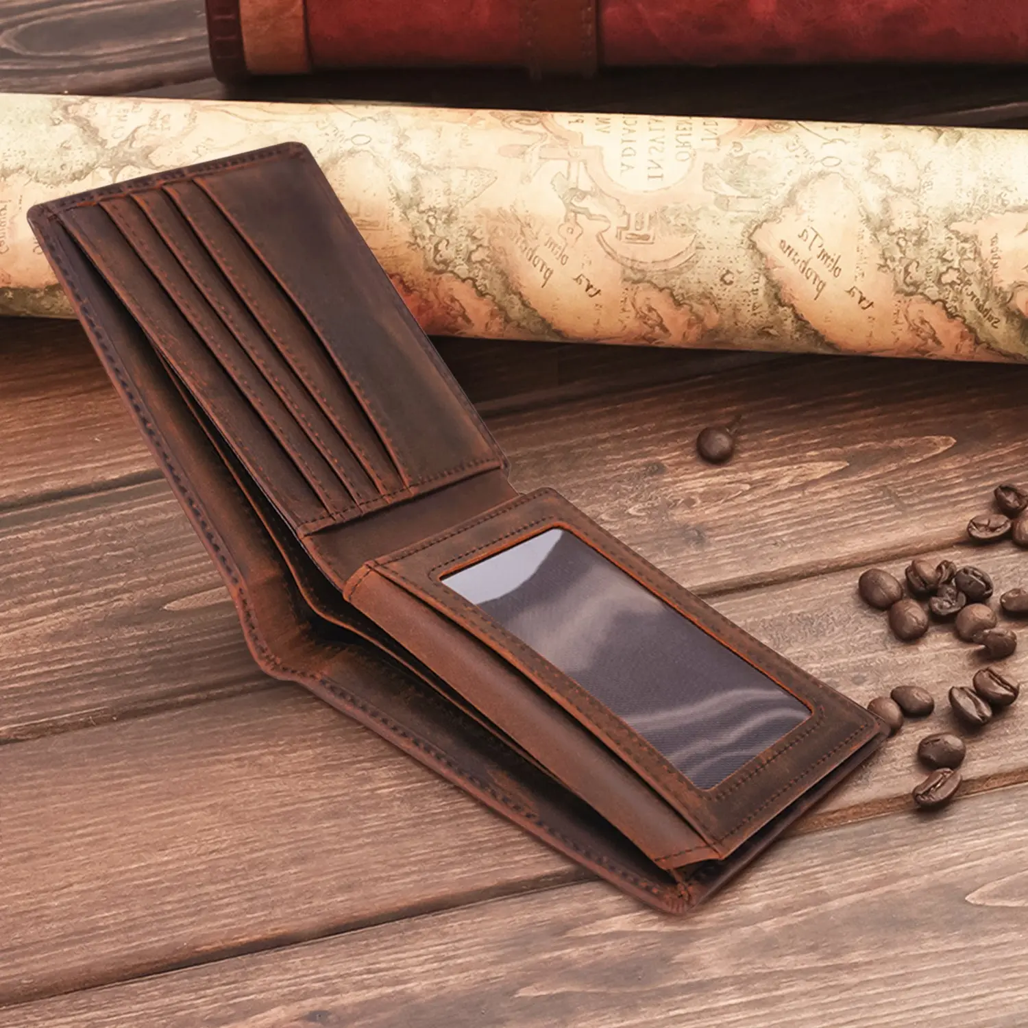 RFID Men's Leather Wallet - Custom Engraving