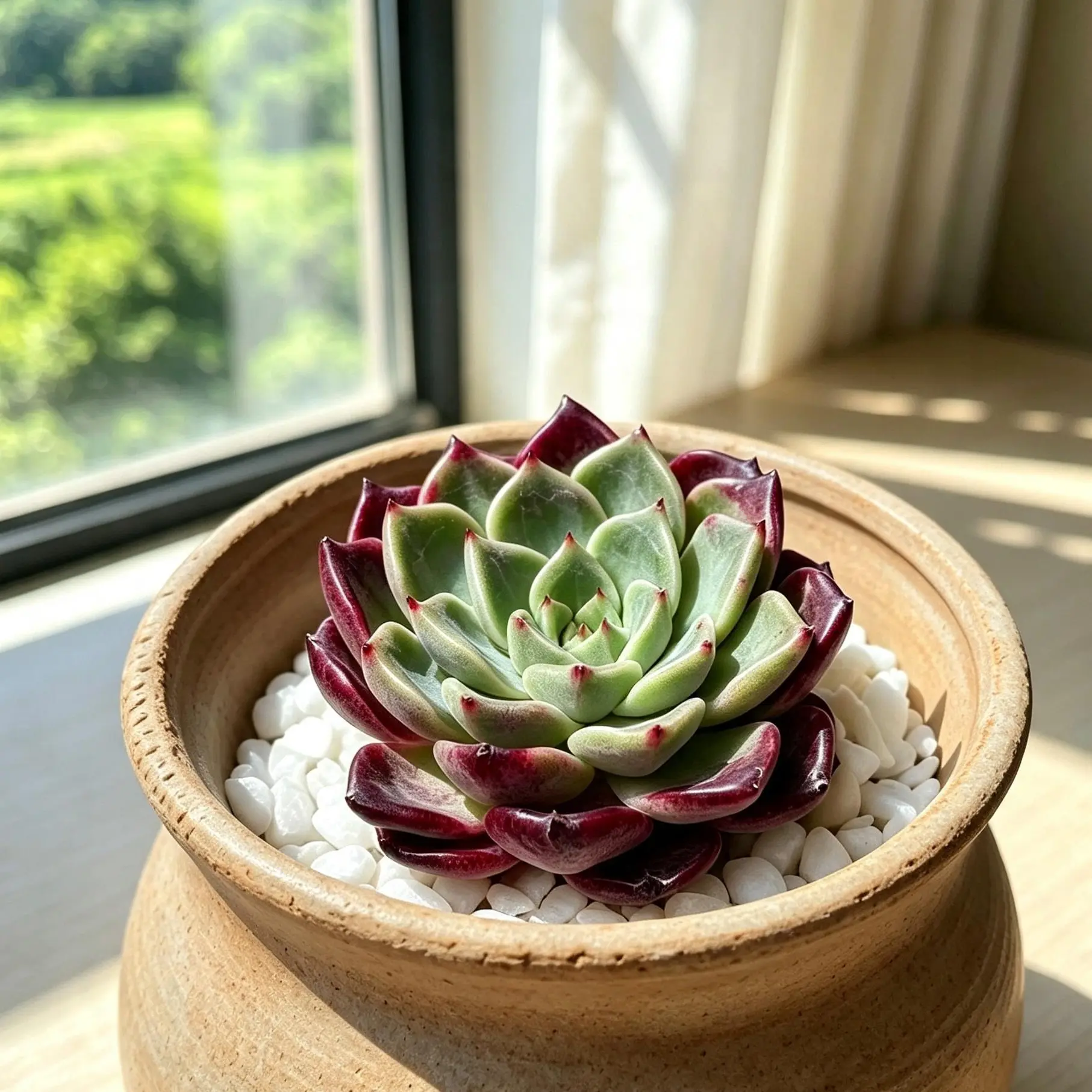 Echeveria 'Midnight Beauty' Live Succulent Plant – Rare Colorful Succulent, Bare Root (No Pot), Easy Care, Beginner Friendly, Indoor Plant, Home & Garden Decor, Plant Lover Gift