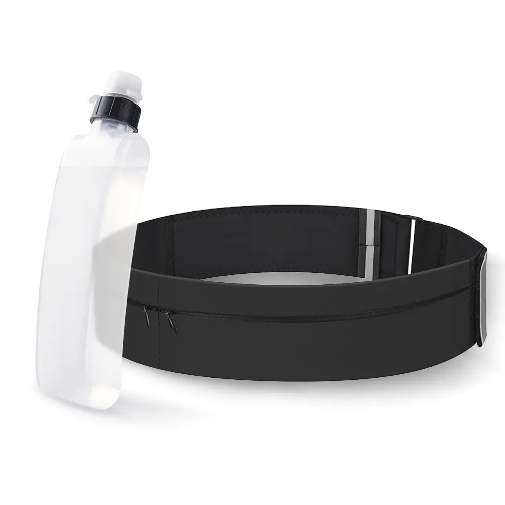 Slim Running Belt & Waist Pack for Men & Women – Includes 300ml Water Bottle – No Bounce, Secure Jogging Pouch for Phone, Keys & Essentials – Fits All Phone Sizes – Adjustable Sport Waist Pack for Running, Hiking & Workouts
