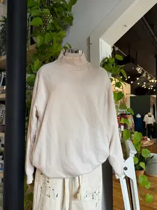 Aerie Large Cream Mock Neck Oversized Crewneck Sweatshirt - Large