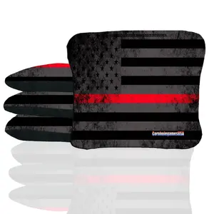 Rustic Red Line Cornhole Bags