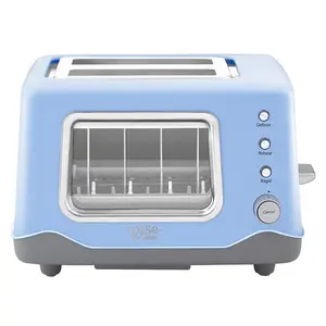 Rise by Dash 6065230 7.9 x 12.2 x 9.5 in. Metal Blue 2 Slot Toaster