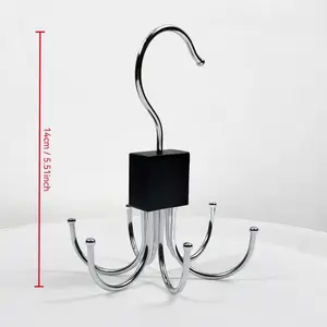 Multifunctional Rotating Six-Prong Hook, Sweatshirt Hat Scarf Organizer, Closet Storage Hanger, Door Mount, Space-Saving Hooks