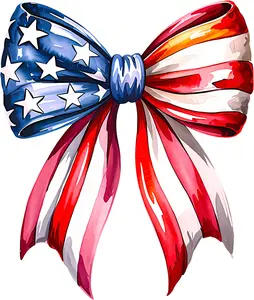 DTF Transfer – EJ  American Flag Bow Multi Sizes